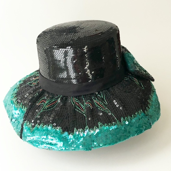 VTG Whittall & Shon Heavily Sequined Beaded Hat - Picture 3 of 15